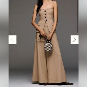 NWT Anthropologie Tailored Palazzo Pants Size 0 Camel